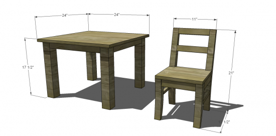 Diy child 2025 table and chairs